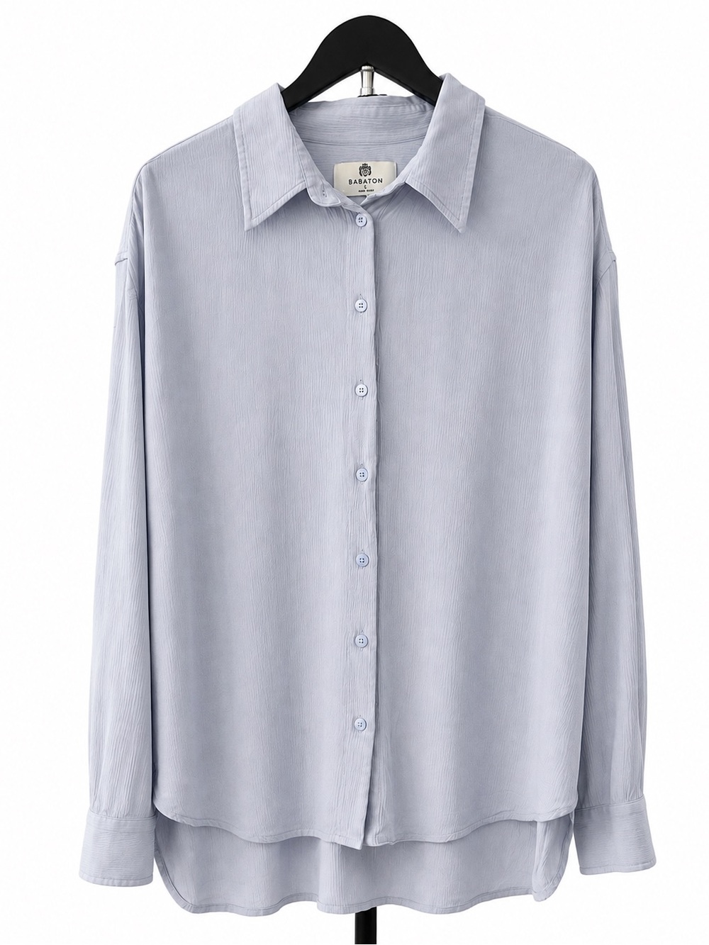 Aritzia Babaton Light Blue Casual Button-Down Shirt Size L